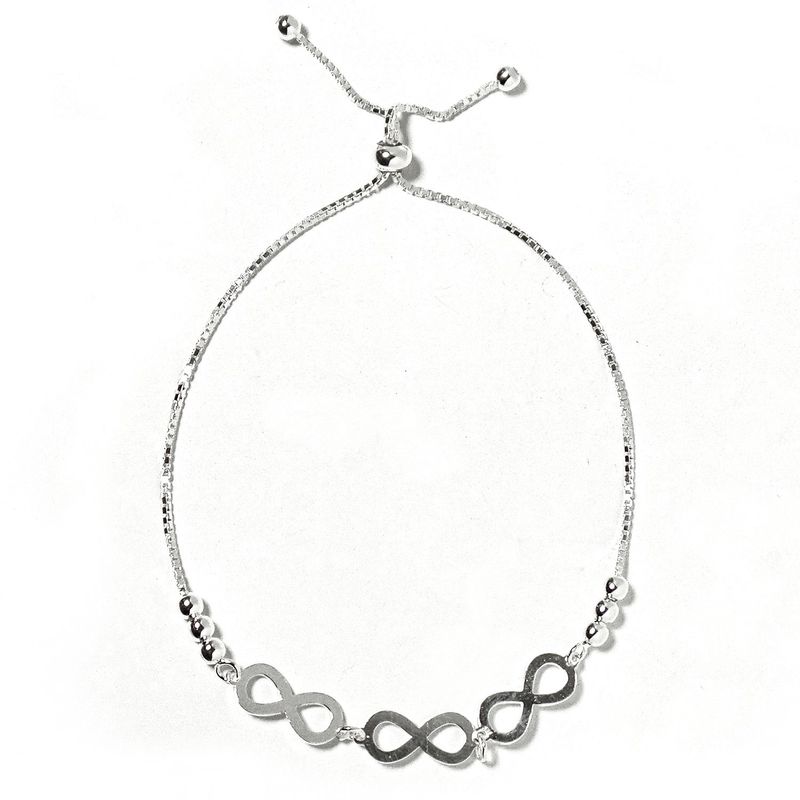 ANDREA COGGIOLA JOYAS - Pulsera 3 Infinitos Bola Plata 925