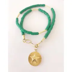 GAB JOYAS - COLLAR ARCILLA POLIMERICA ACCE. BAÑO ORO AMARILLO