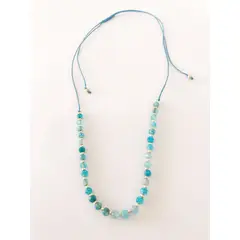 GAB JOYAS - COLLAR HILO SEDA PIEDRAS NATURALES ACCE. BAÑO ORO AMARILLO