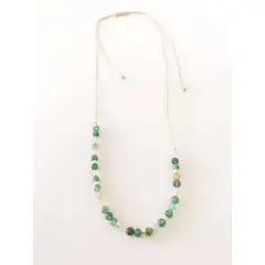 GAB JOYAS - COLLAR HILO SEDA PIEDRAS NATURALES ACCE. BAÑO ORO AMARILLO