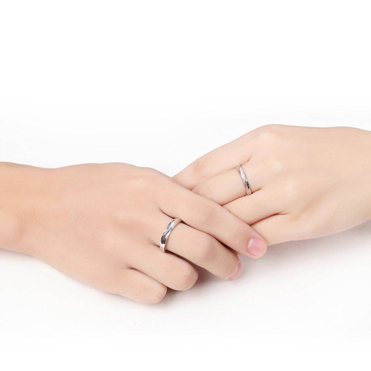 GENERICO - Anillos parejas ajustables amor ilusiones plata 925