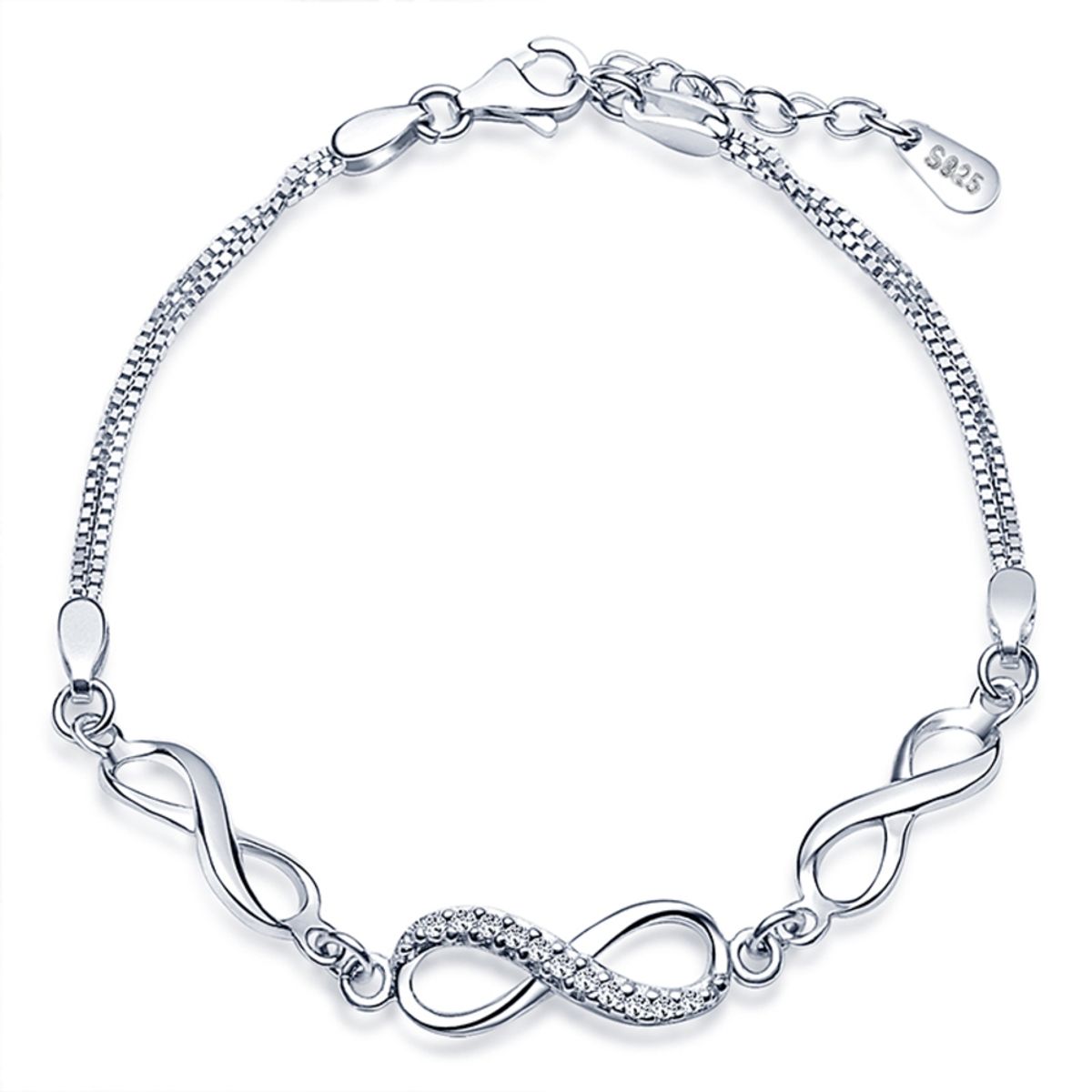 GENERICO - Pulsera infinito juvenil plata 925 mujer regalo joya