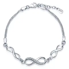 GENERICO - Pulsera infinito juvenil plata 925 mujer regalo joya