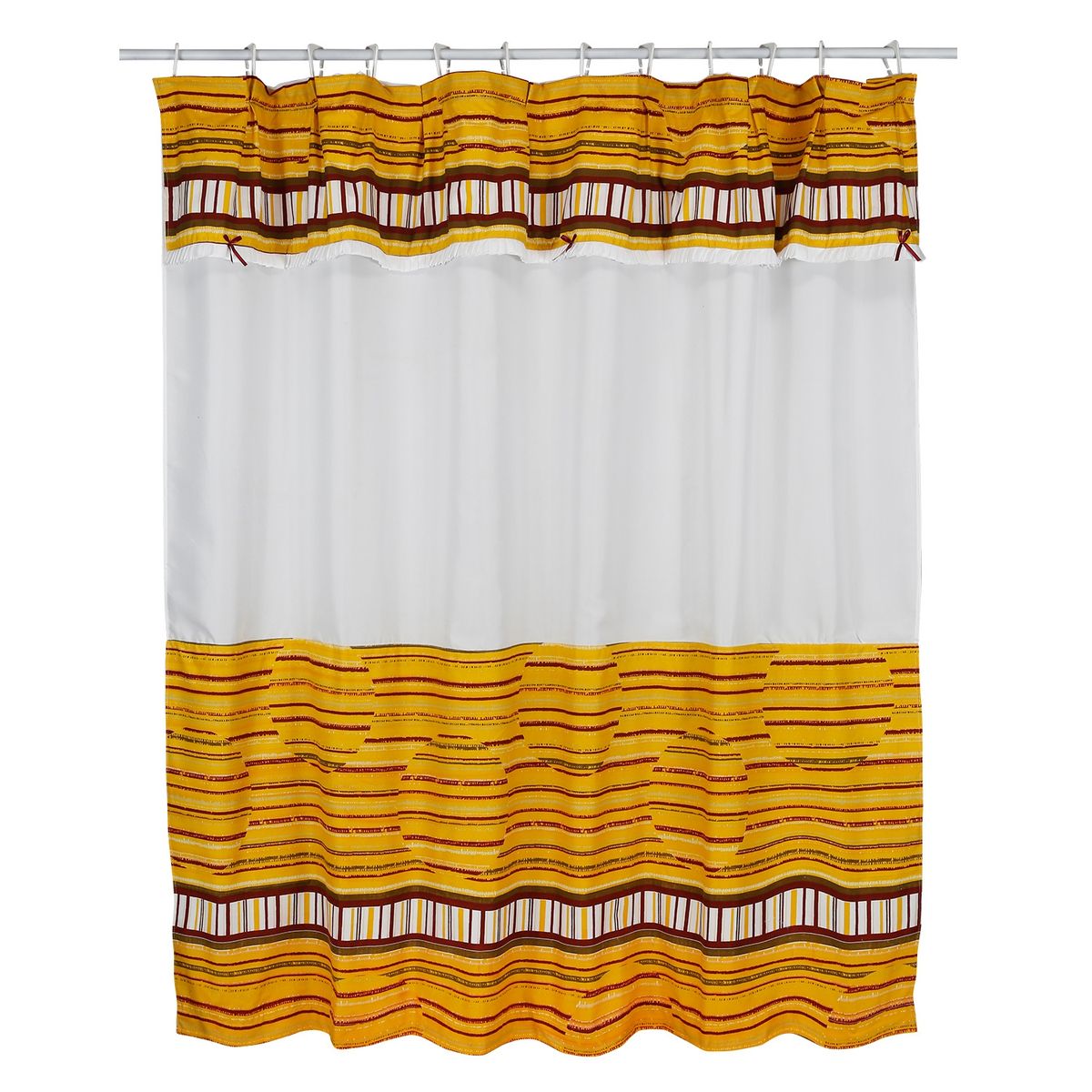 MALLORCA - Juego de Cortina para Baño Barras Mostaza 6 Piezas