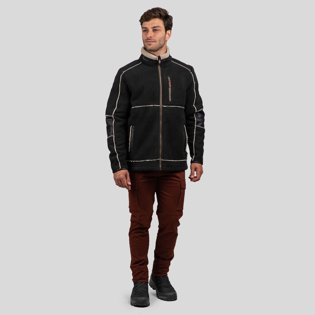 GNOMO - Chaqueta Arok Sherpa Black Hombre Gnomo