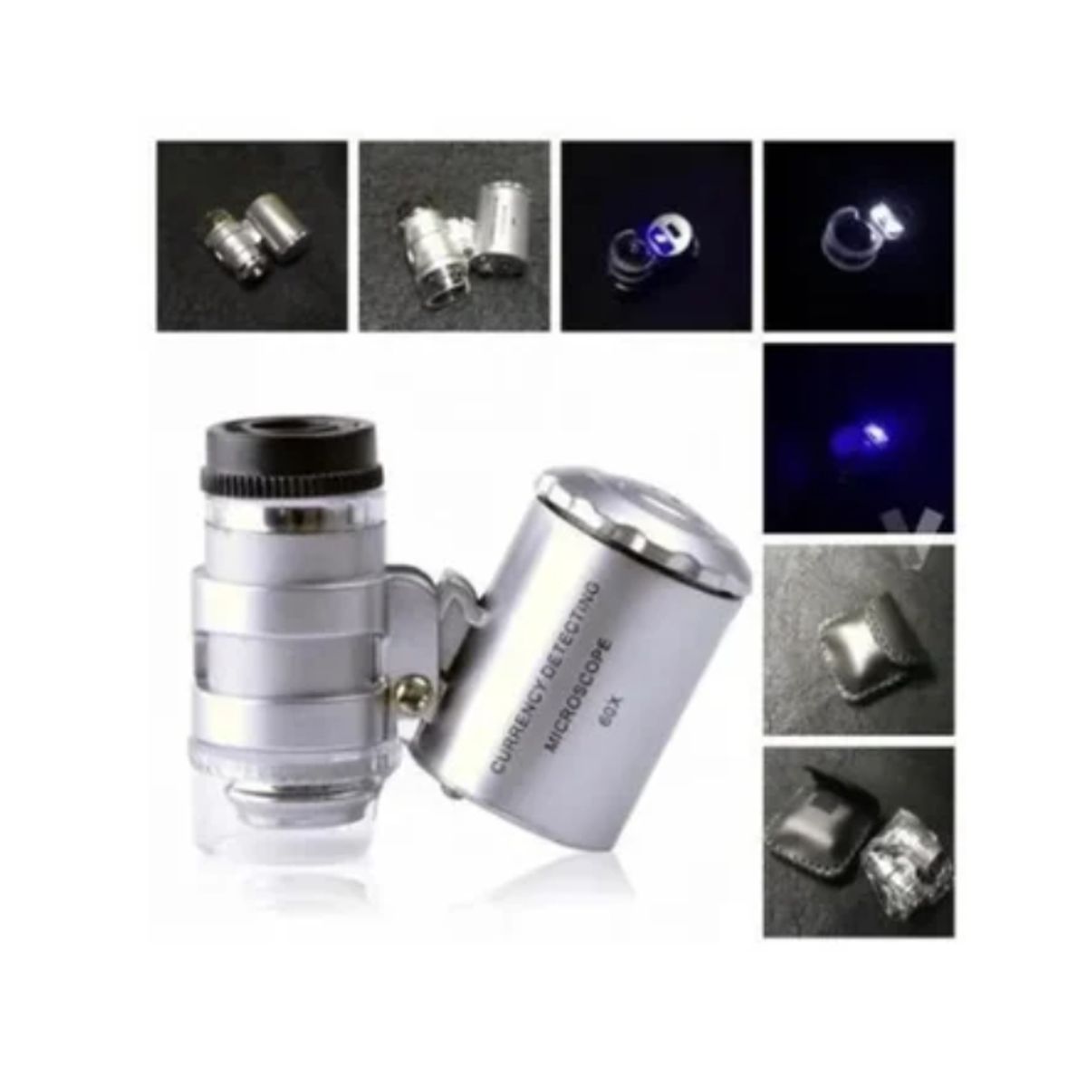ESHOPANGIE - Microscopio Lupa De Bolsillo Luz Leduv 60x