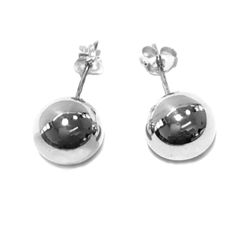 ANDREA COGGIOLA JOYAS - Aros Apegados Bola 10mm Plata Fina 925
