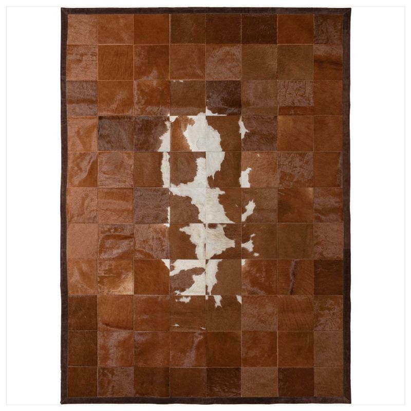 MOO HOGAR - Alfombra Cuero Natural 200 X 280 Diseño 20 X 20 Cm