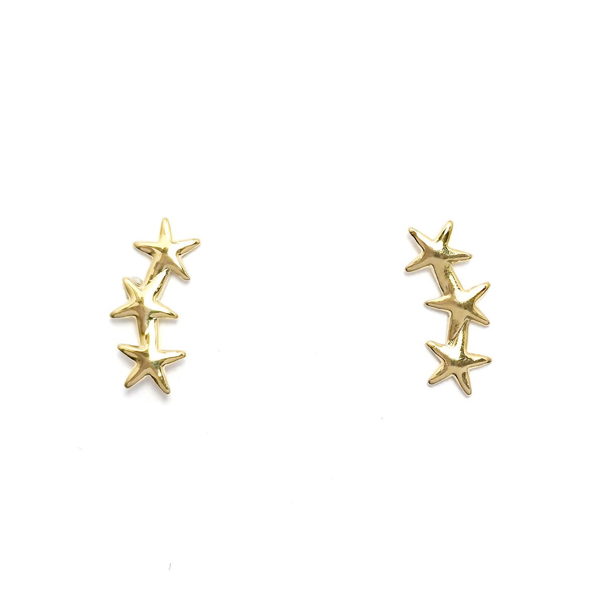 COGGIOLA - Aros Trepador 3 Estrellas Enchapado Oro 18K