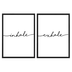 PAPEL ILUSTRADO - Set 2 Cuadros Inhale-Exhale Negro 40X50