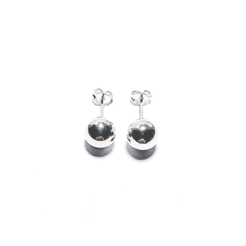 ANDREA COGGIOLA JOYAS - Aros Bola 8mm Plata Fina 925
