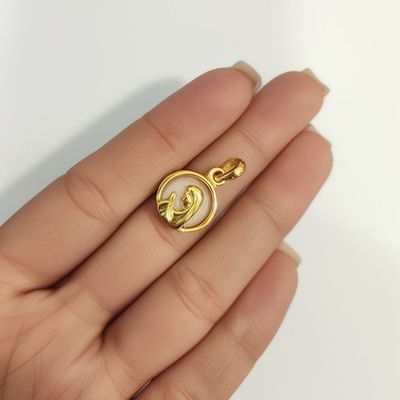 Imagen 2 del producto Colgante Medalla Virgen Niña 14mm Enchapada Oro 18K Nácar