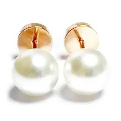 ANDREA COGGIOLA JOYAS - Aros Abridores Perla Sintética 6mm Laminado Oro 18K