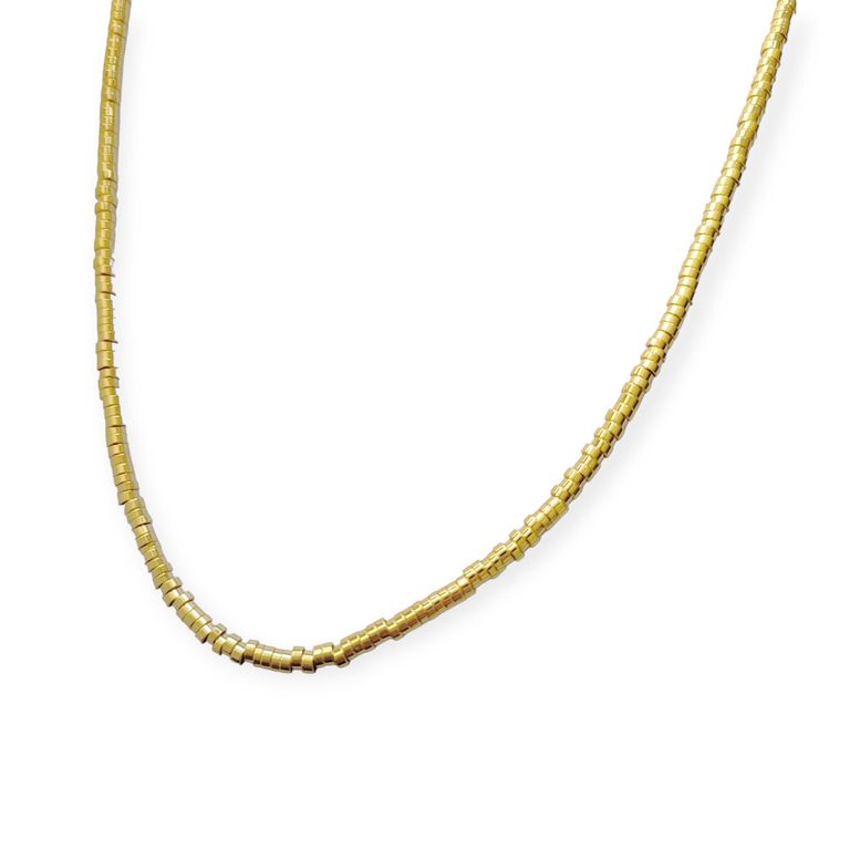 Collar Mostacillas Enchapado Oro 18K 50CM Dorado TALLA UNICA