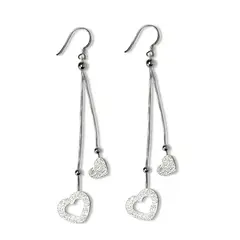 ANDREA COGGIOLA JOYAS - Aros Corazones Colgantes Plata Fina 925