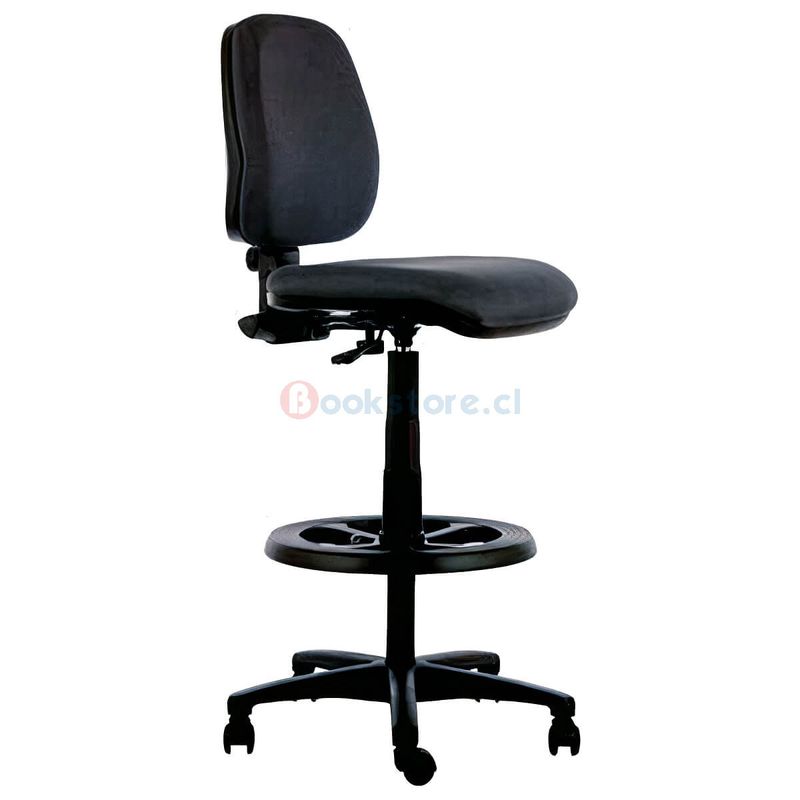 BOOKSTORE - Silla Cajera Italiana Tela Negro Aro apoya pies nylon