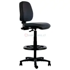 BOOKSTORE - Silla Cajera Italiana Tela Negro Aro apoya pies nylon