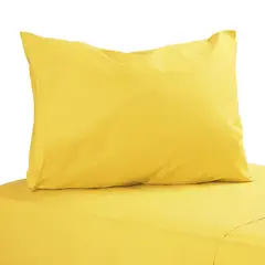 SUEÑO BLANCO - JUEGO DE SABANAS LISO SINGLE AMARILLO.