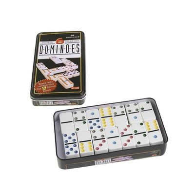 Imagen 2 del producto Dominó Doble 6 En Caja Metálica 28 Fichas Color