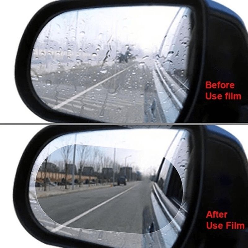 GENERICO - Par Lamina Espejo Retrovisor Anti Lluvia Impermeable 10x15