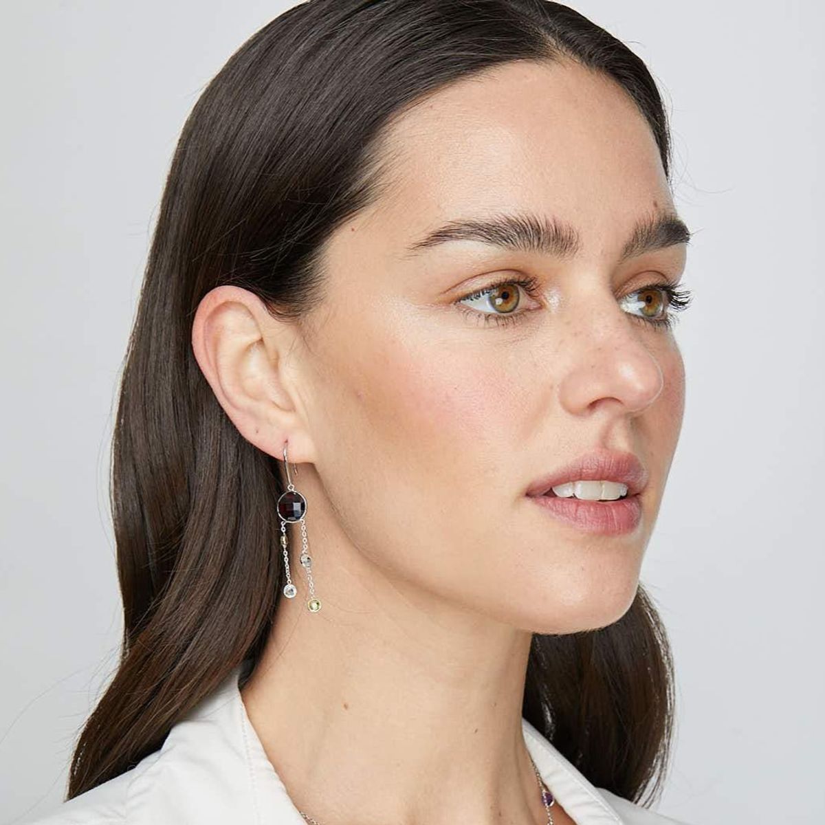ALYN B JOYAS - Aros plata Bañado en Oro Granate Peridoto Topacio Azul Cielo