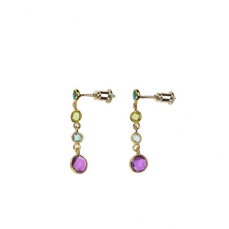 ALYN B JOYAS - Aros de plata Bañado en Oro Topacios Azul Cielo Peridoto Amatista