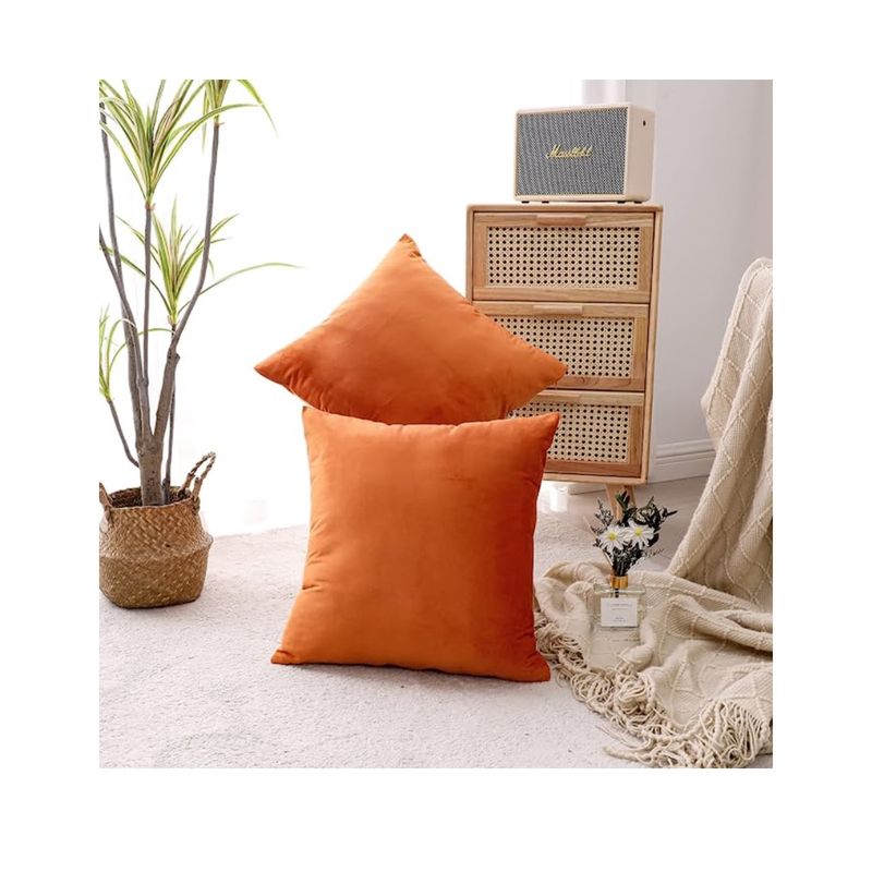 GENERICO - Pack 2 Unidades Fundas Cojin Terciopelo Liso Velvet 42x42cm.