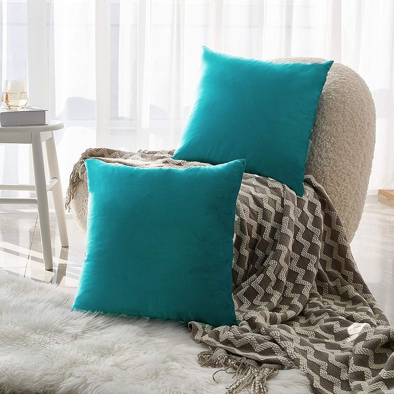 GENERICO - Pack 2 Unidades Fundas Cojin Terciopelo Liso Velvet 42x42cm