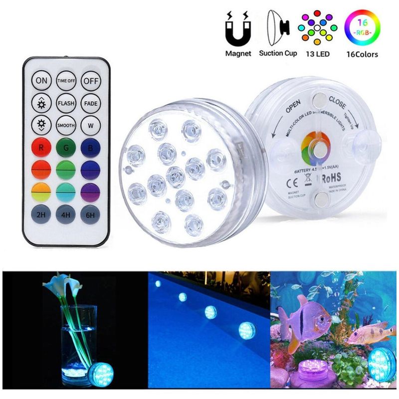 GENERICO - Luz Para Piscina Ip68 Colorescontrol Distancia Bateria Aaa