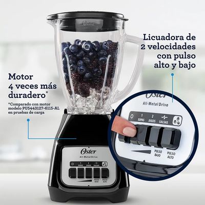 Imagen 2 del producto Licuadora Oster® 2 velocidades más pulso y vaso de vidrio BLSTKAGBPB