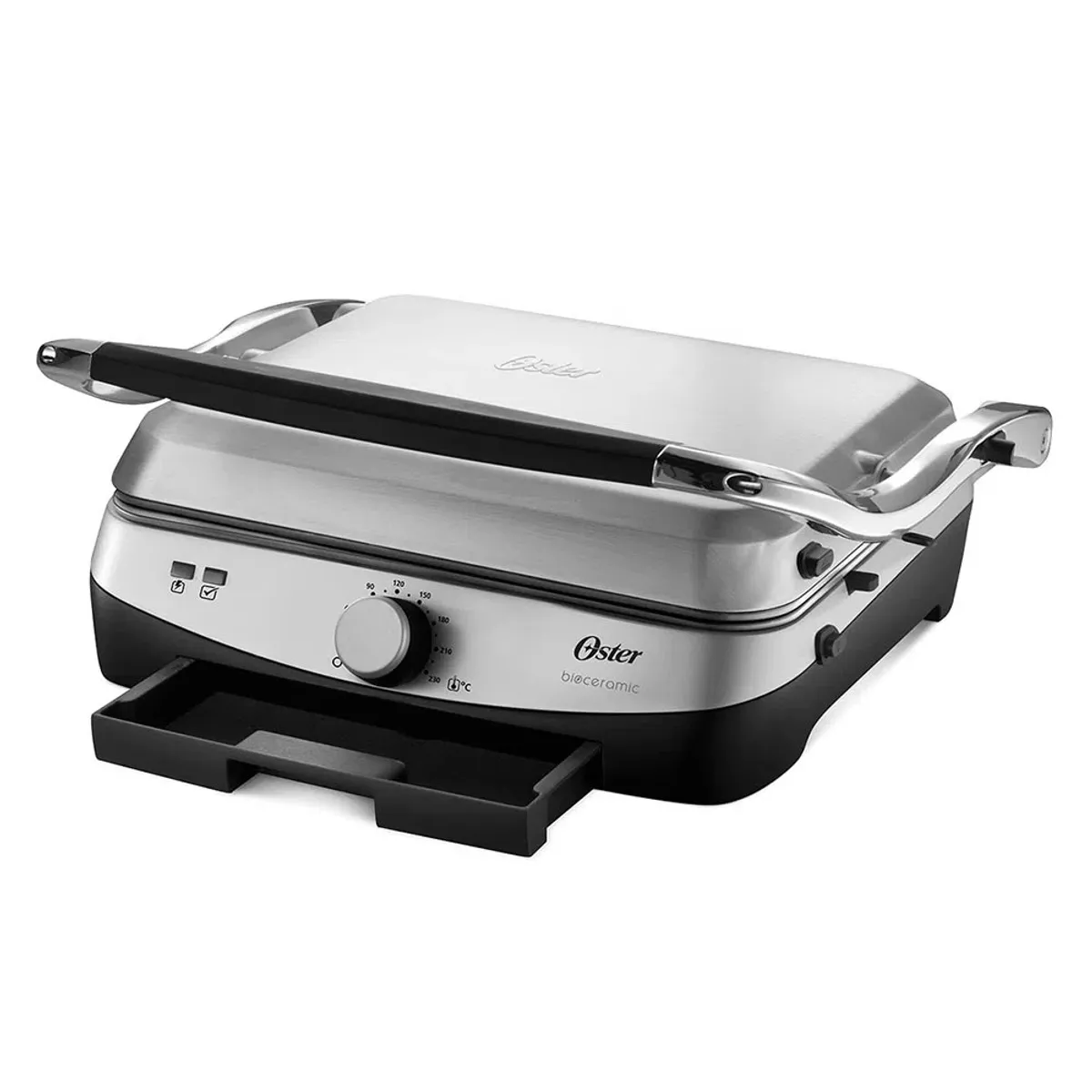 OSTER - Parrilla y panini eléctrica Oster® apertura 180° Bioceramic CKSTPA4881
