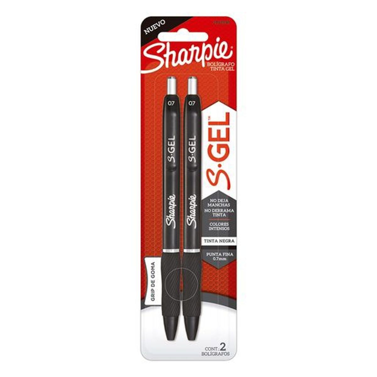 SHARPIE - 2 Lapices Sharpie Gel Color Negro Punta 0.7Mm Lapiz