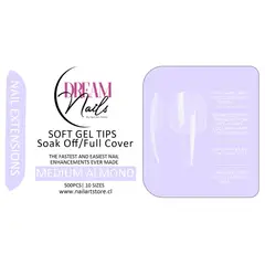 GENERICO - Caja 500 tips para Soft Gel Dream Nails Medium Almond