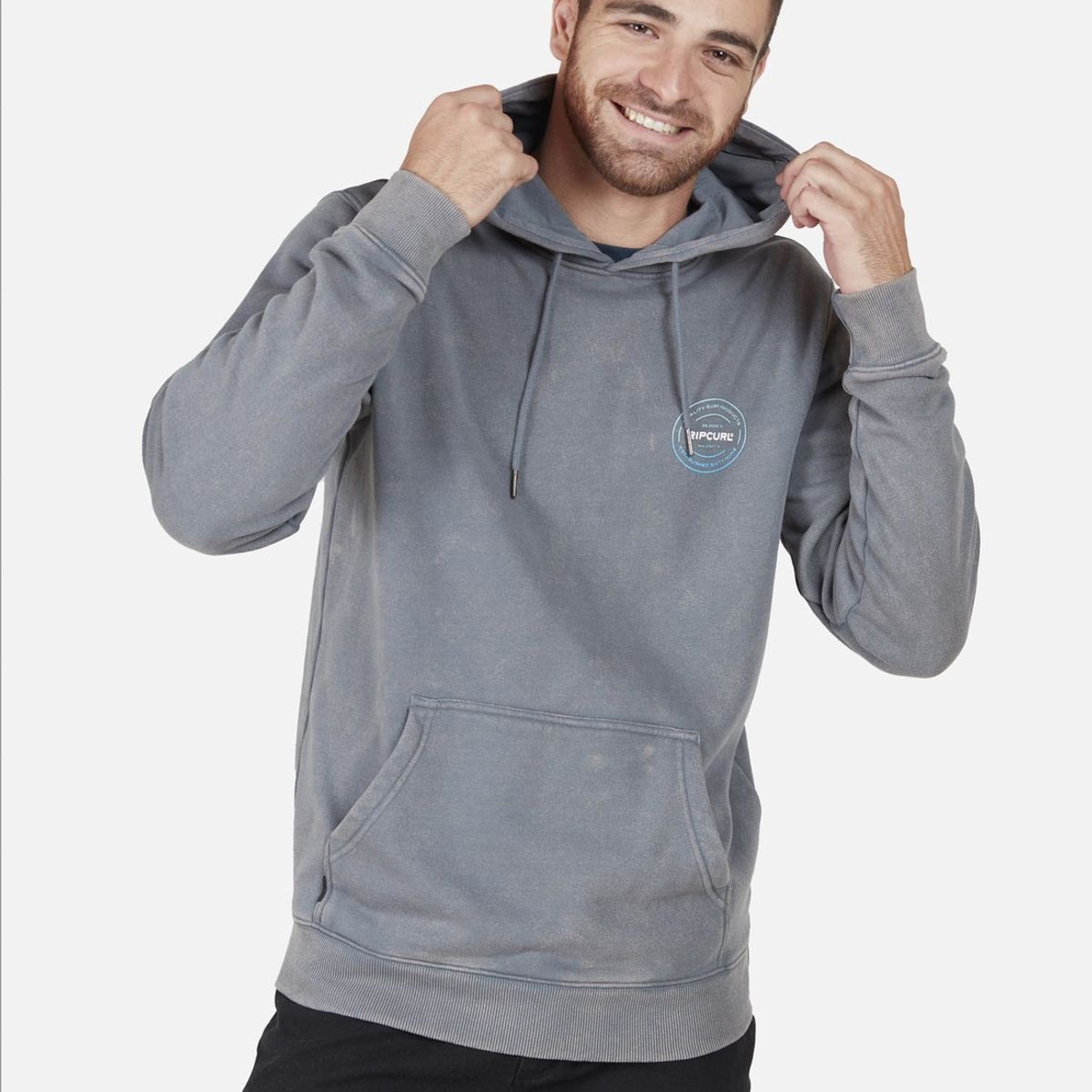 RIP CURL - Poleron CRACKED AC Gris Hombre Rip Curl RIP CURL