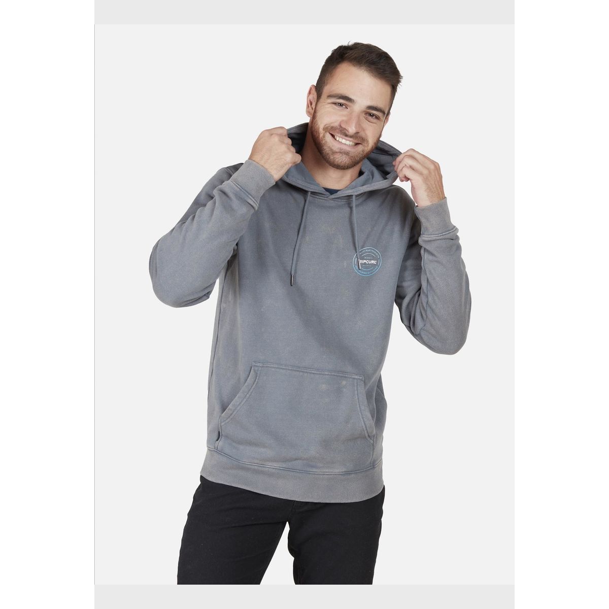 RIP CURL - Poleron CRACKED AC Gris Hombre Rip Curl RIP CURL