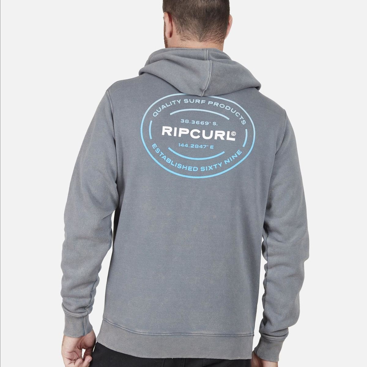 RIP CURL - Poleron CRACKED AC Gris Hombre Rip Curl RIP CURL