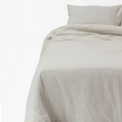 NATURALINO - Funda de Plumón Lino - Beige Arena - 1,5 Plaza -