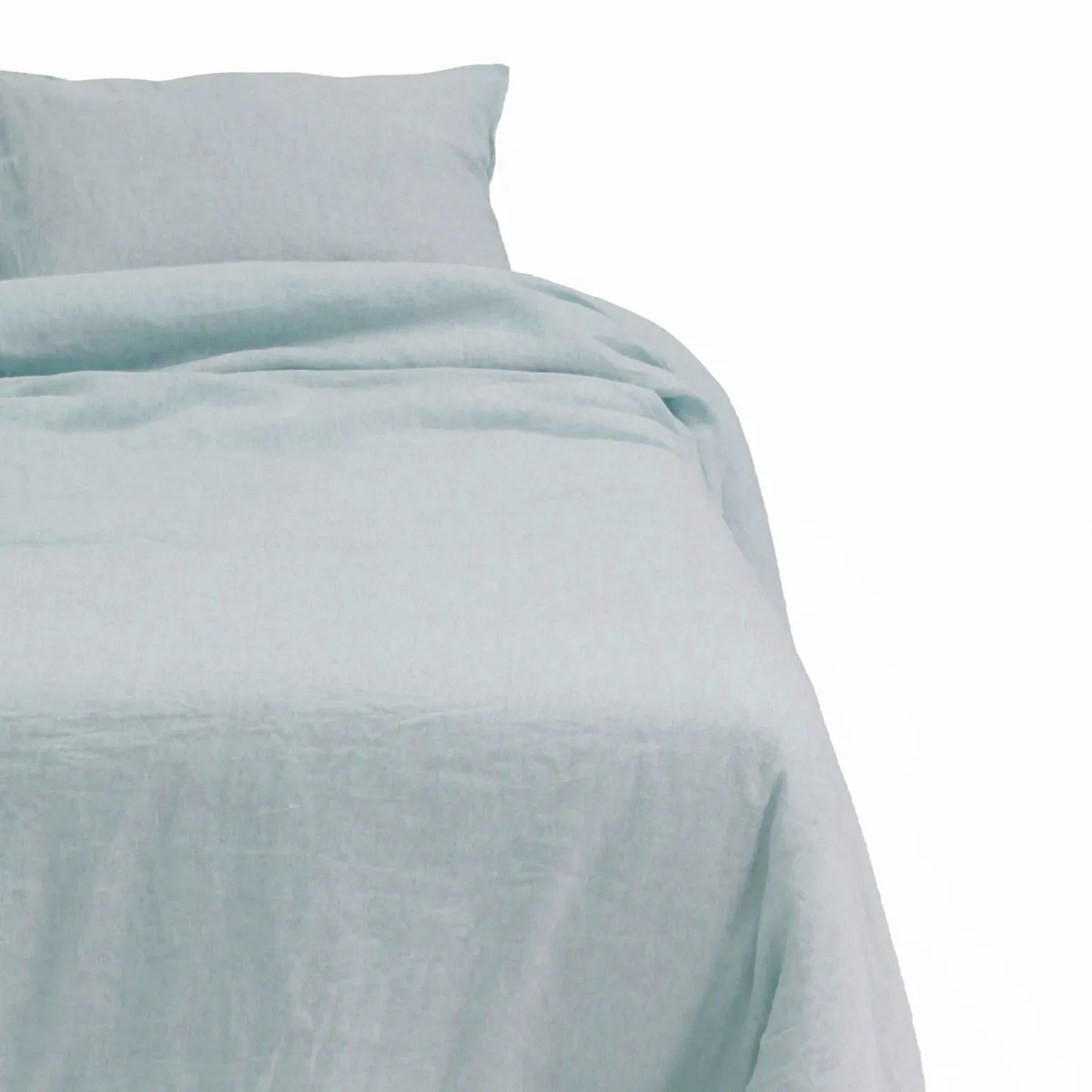 NATURALINO - Funda de Plumón Lino - Celeste - 1 Plaza - Naturalino