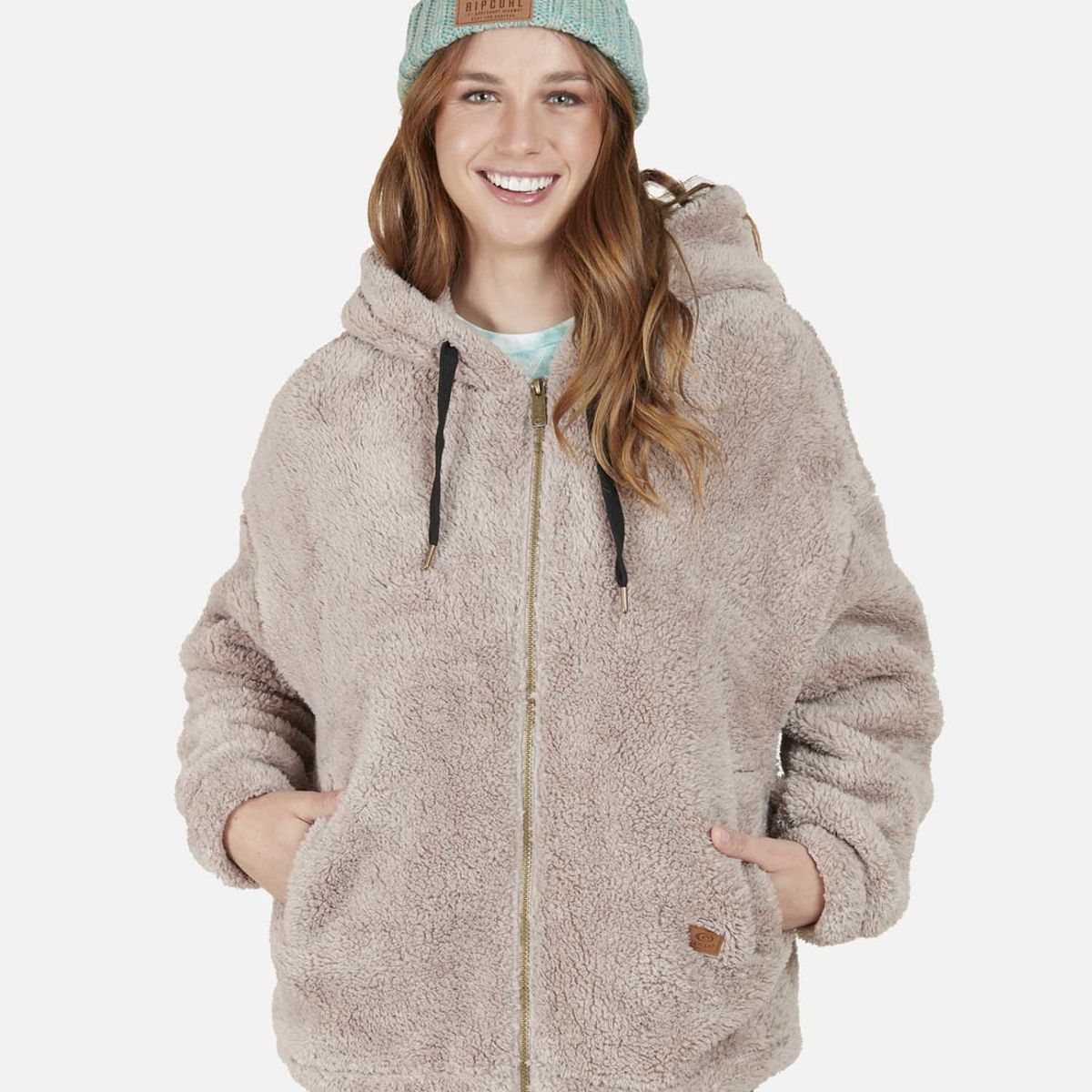 RIP CURL - Poleron Tint Full Zipper Beige Mujer Rip Curl RIP CURL