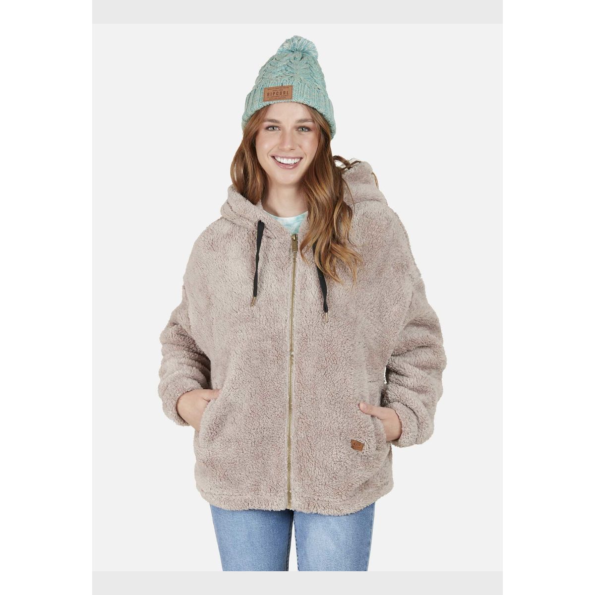 RIP CURL - Poleron Tint Full Zipper Beige Mujer Rip Curl RIP CURL