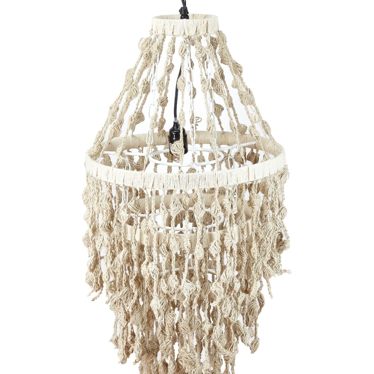 LIV INTERIOR - Lámpara colgante yute crochet 90x40 cm