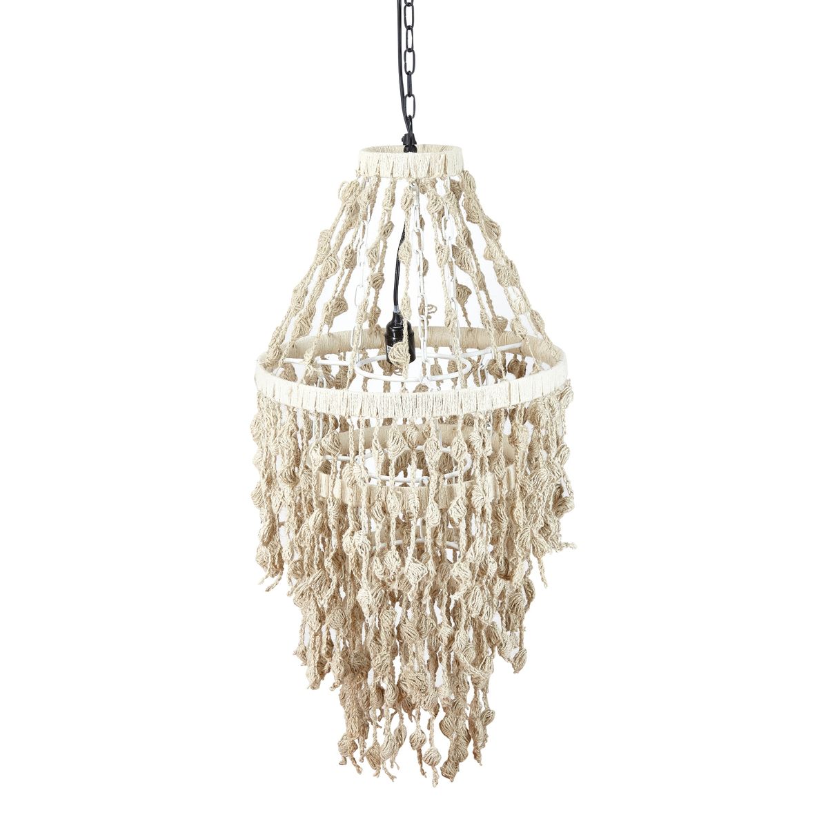 LIV INTERIOR - Lámpara colgante yute crochet 90x40 cm