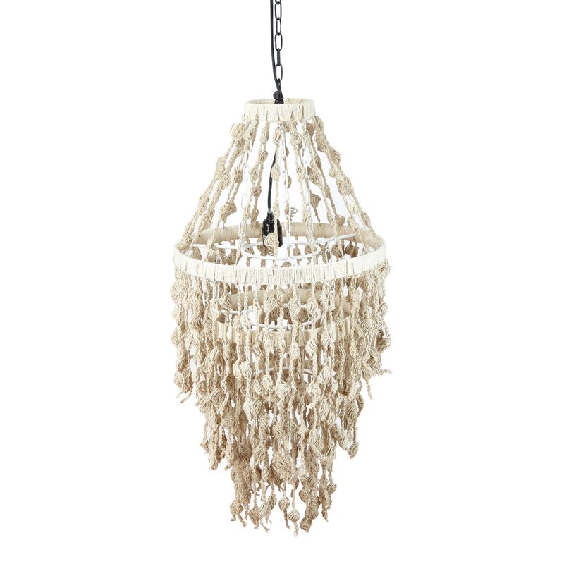 LIV INTERIOR - Lámpara colgante yute crochet 90x40 cm