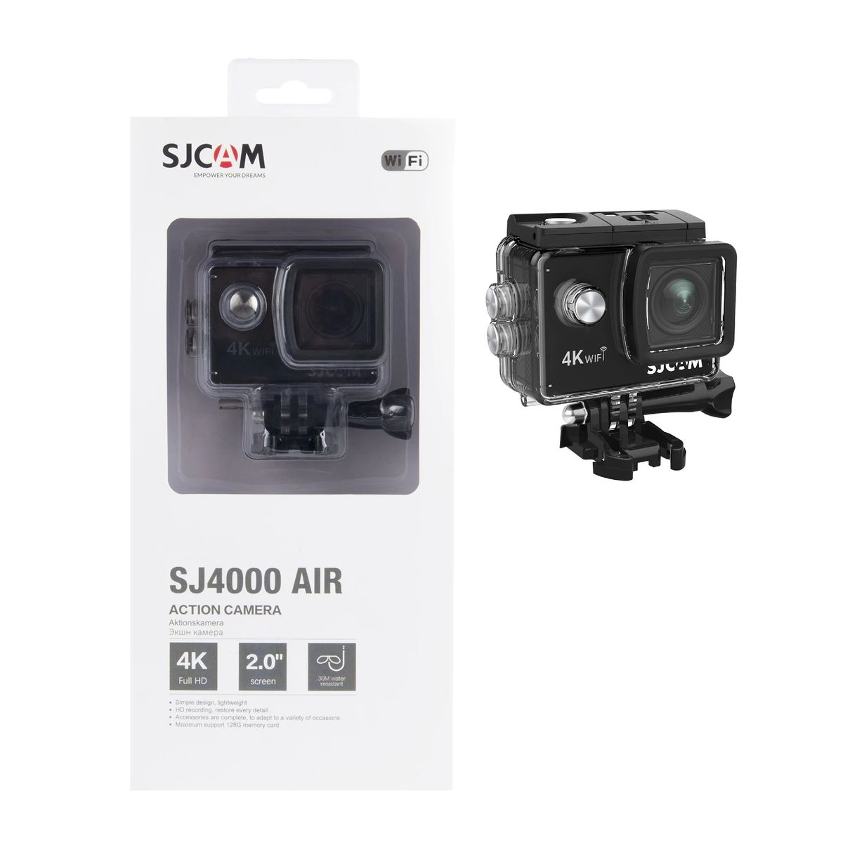 SJCAM - Cámara Deportiva SJCAM SJ4000 AIR 4K WIFI Cámara Sumergible
