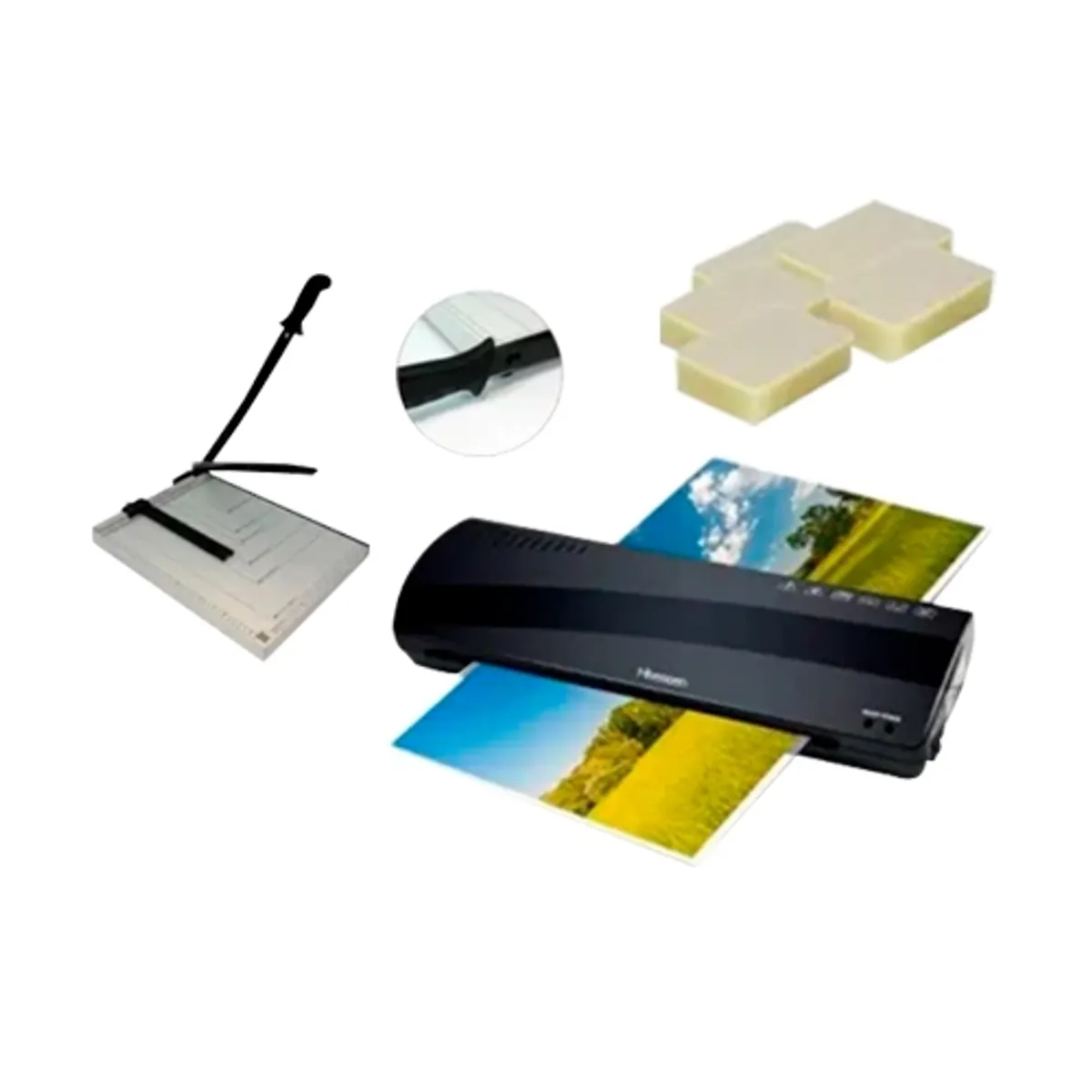 GENERICO - Termolaminadora Plastificadora Guillotina 29x36 Mica Carnet