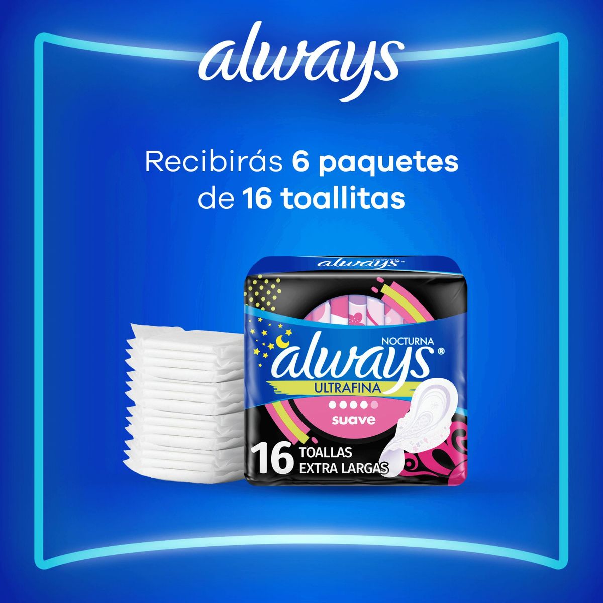 ALWAYS - Toallas Higiénicas Always Nocturnas 96 uds
