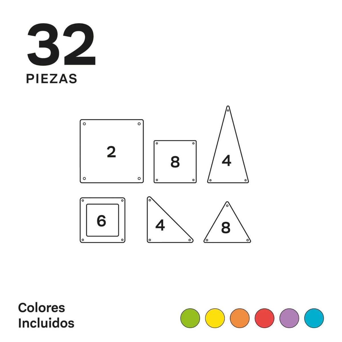 BRAINTOYS - Imanix 32 piezas magnéticas