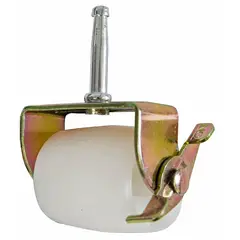 BLOCCARE - Rueda Tipo Barril para camas Cic, Flex, Vástago 0.8 cm, color blanco