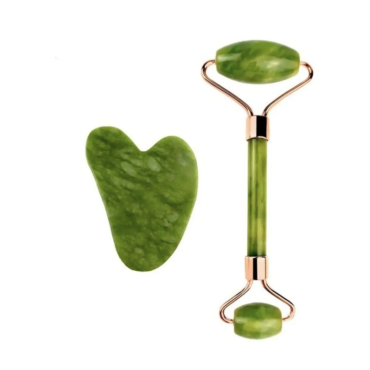 GENERICO - Rodillo Piedra Jade Masaje Facial Linfático Piedra Gua Sha