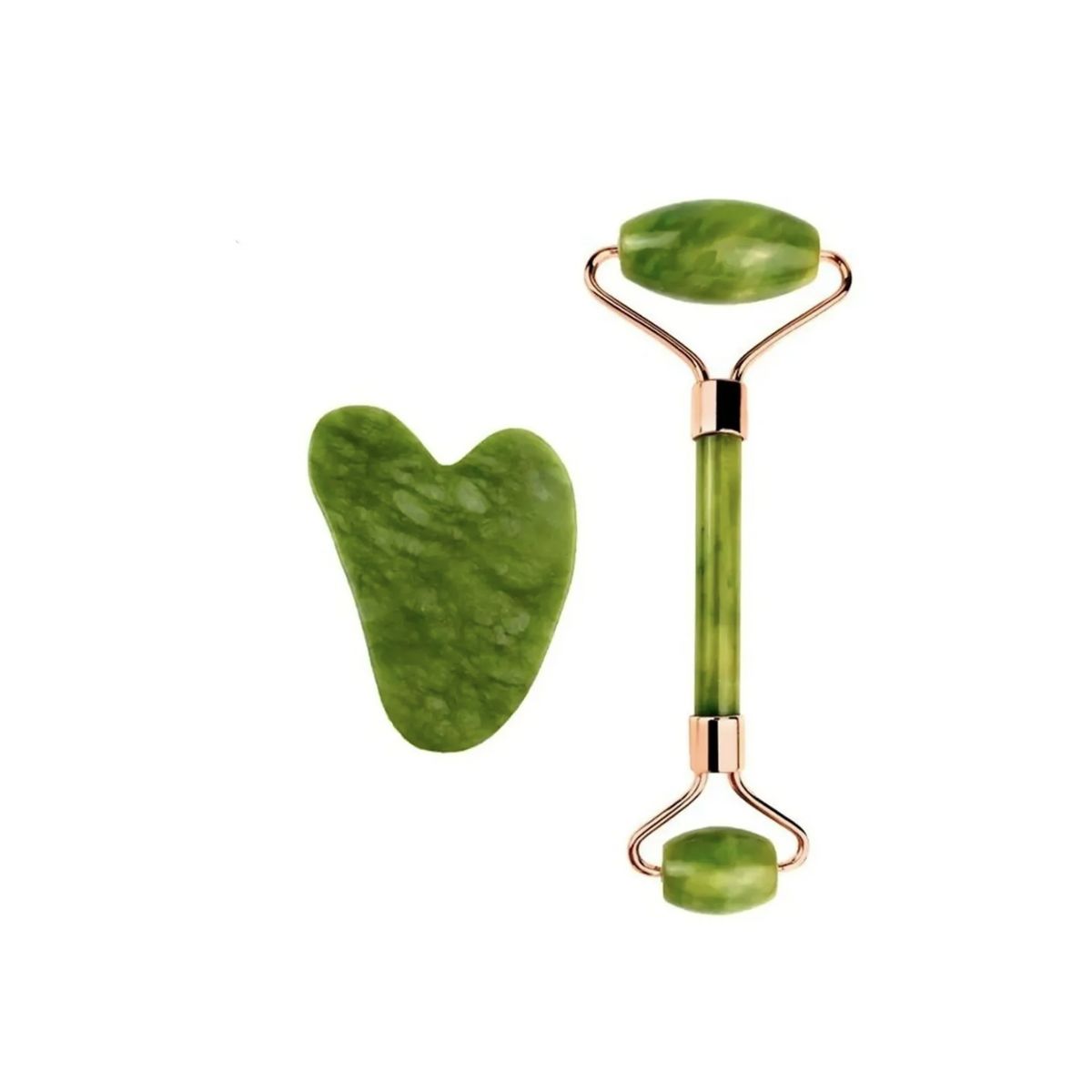 GENERICO - Rodillo Piedra Jade Masaje Facial Linfático Piedra Gua Sha